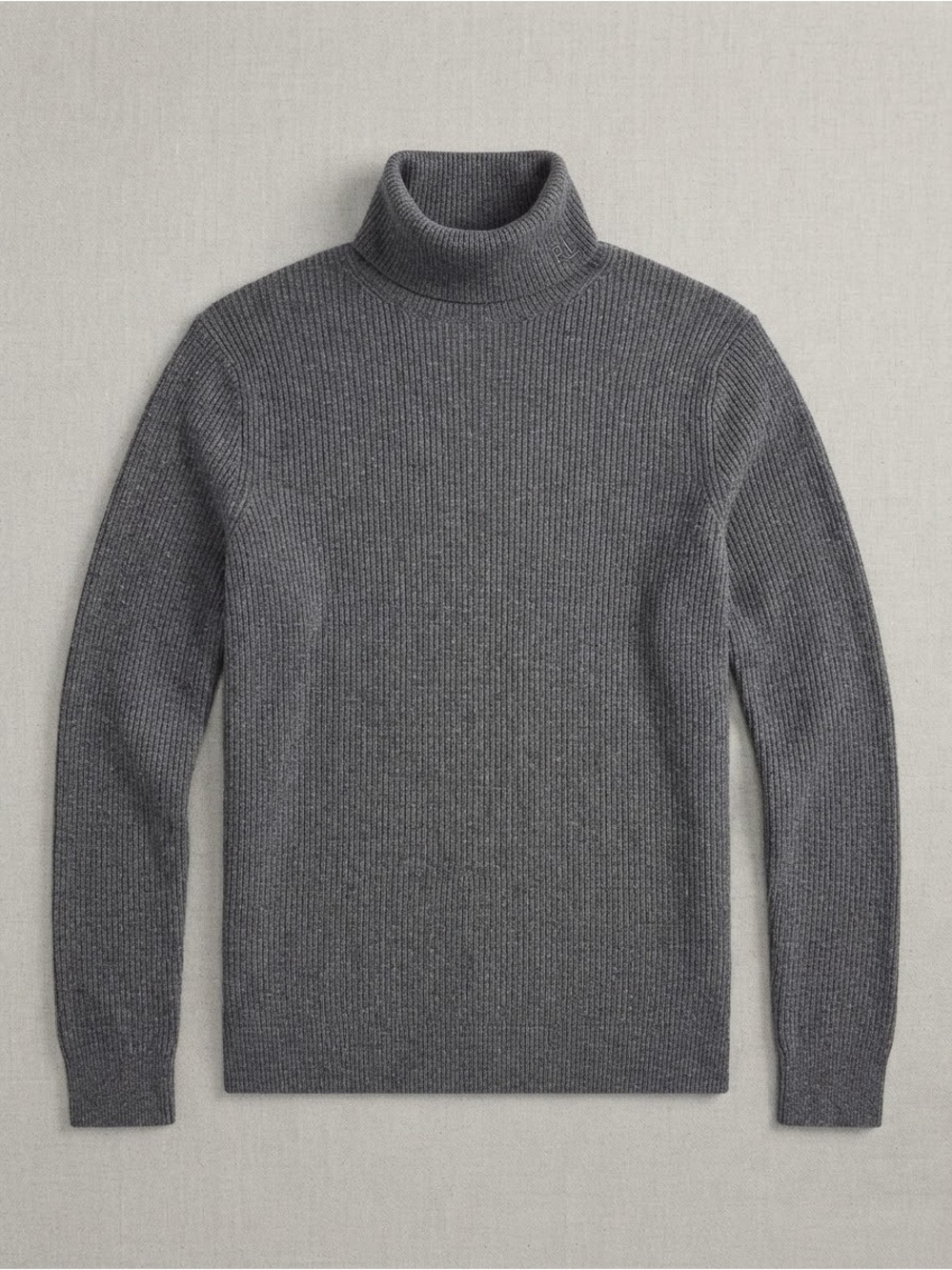 Lauren Ralph Lauren Gray Ribbed Turtleneck Sweater